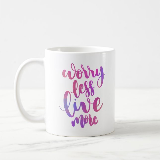 TAZA DE CAFÉ PREOCUPACIÓN MENOS VIDA MÁS (Izquierda)