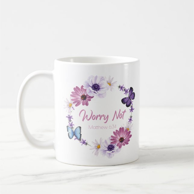 Taza De Café Preocupación, no la fe cristiana de las mujeres, B (Izquierda)