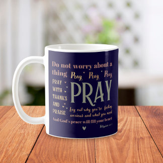 Taza De Café Preocupación por la Biblia Cristiana motivadora pa