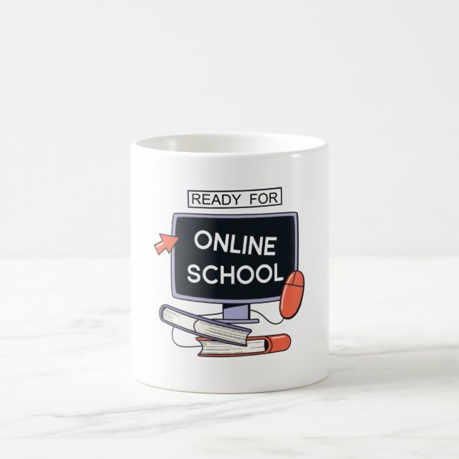 Taza De Café Preparado para una escuela en línea (Centro)