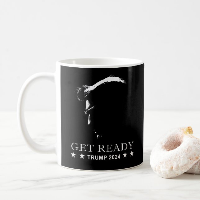 Taza De Café Prepárate: Estados Unidos Donald Trump 2024 (Con donut)