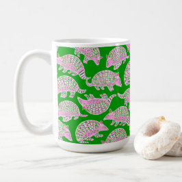 Taza De Café Preppy Armadillos Green rosa