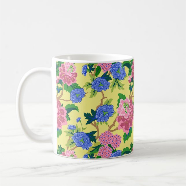 Taza De Café Preppy Chinoiserie Floral (Izquierda)