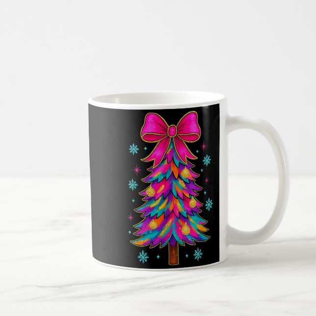 Taza De Café Preppy Coquette Tree Christmas Crew 2025 Family Ma (Derecha)