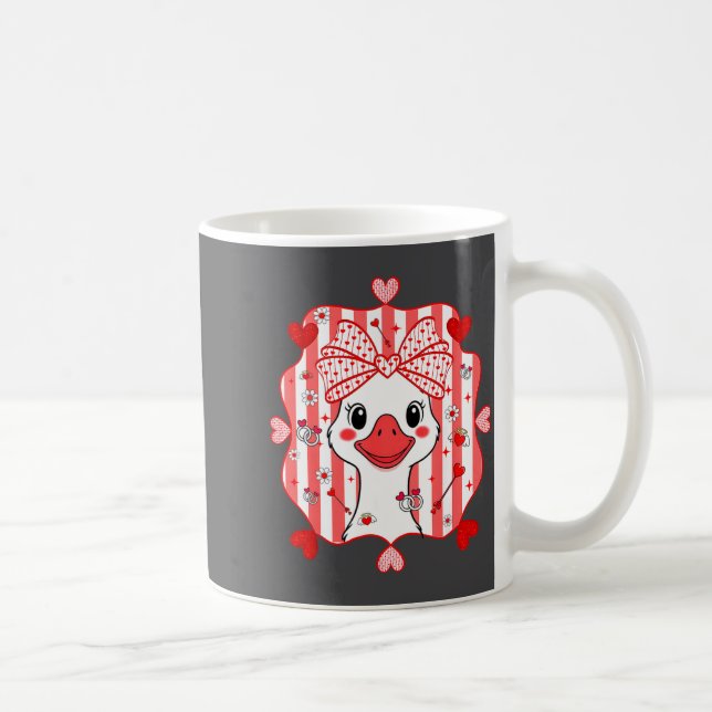 Taza De Café Preppy Cute Goose Coquette Bow Valentine's Day Wom (Derecha)
