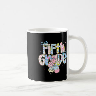 Taza De Café Preppy Floral Regreso a Clases 5to Grado Coquette 