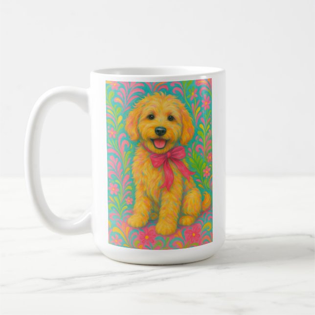 Taza De Café Preppy Golden Doodle (Izquierda)