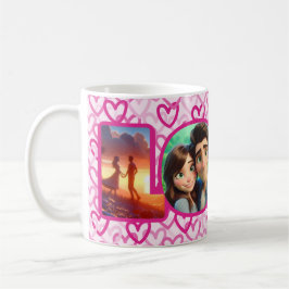 Taza De Café Preppy Hearts Pink - LOVE