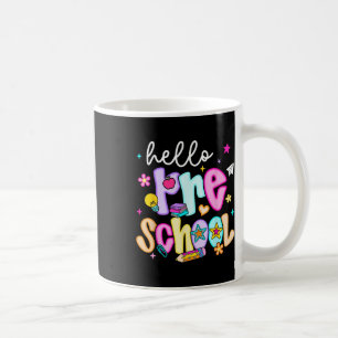 Taza De Café Preppy Hello Preescolar de vuelta a la escuela de