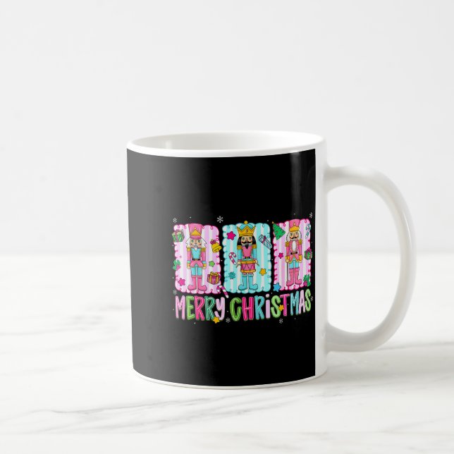 Taza De Café Preppy Merry Christmas Cute Nk Nutcracker Girl Wom (Derecha)