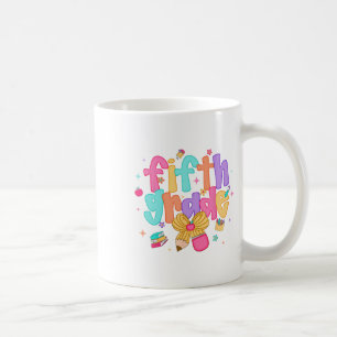 Taza De Café Preppy Regreso a Clases 5to Grado Coquette Lazo Ni