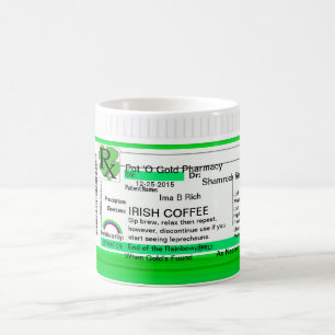 Taza De Café Prescripción RX del café irlandés