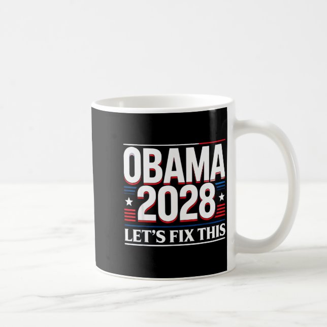 Taza De Café President Barack Obama 2028 Rtrait Patriotic Democ (Derecha)