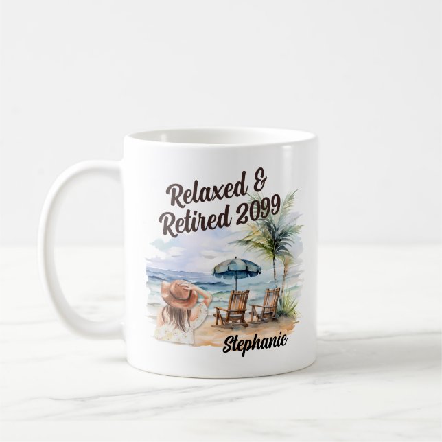 Taza De Café Presidenta de la playa de Jubilación de Mujeres (Izquierda)