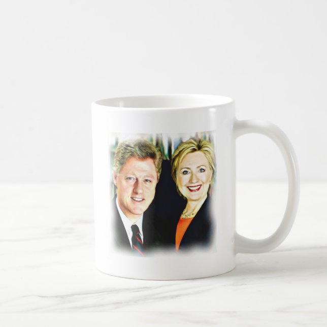 Taza De Café Presidente Bill Clinton y Presidente Hillary Clint (Derecha)