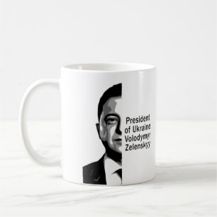 Taza De Café Presidente de Ucrania Zelenskyy mitad retrato de a