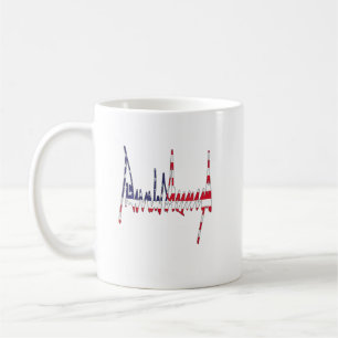 Taza De Café Presidente Trump Firma USA Bandera Color Patriótic