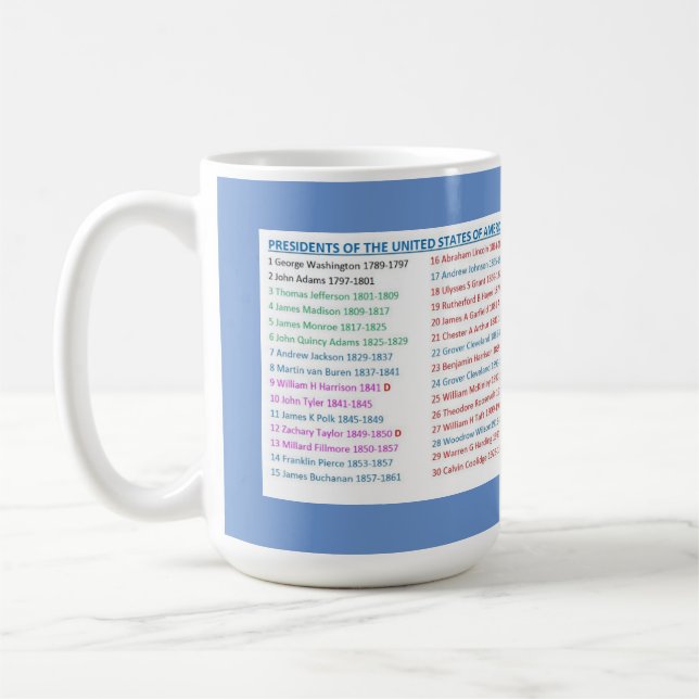 Taza De Café Presidentes del Mug de los Estados Unidos (Izquierda)