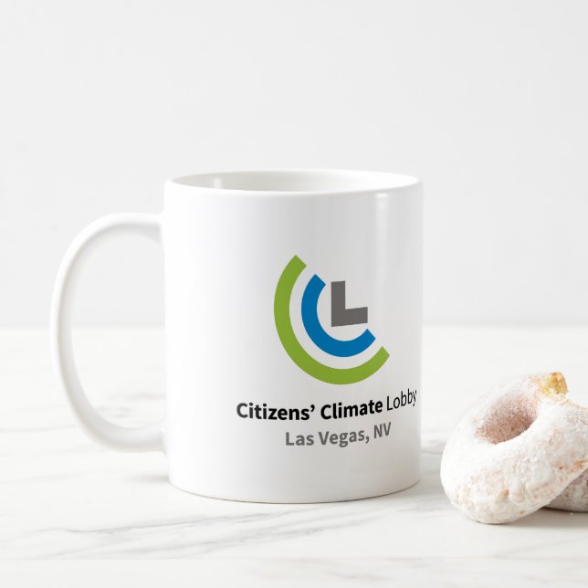 Taza De Café Presión ciudadana climática en Las Vegas Coffee Mu (Con donut)