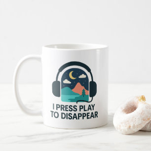 Taza De Café Presiono Play Para Desaparecer Música Naturaleza E