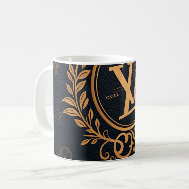 Taza De Café Prestige Ballpoint Pen – Royal Monogram "N" in Gol (Anverso izquierdo)