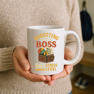Taza De Café Presupuestación como un jefe 56% Nivel de estrés p