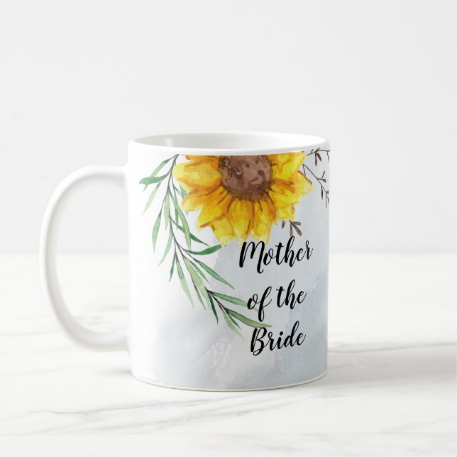 Taza De Café PRESUPUESTO Madre Novia Groom Boda Regalos Girasol (Izquierda)