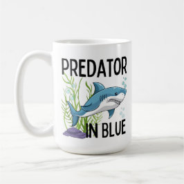 Taza De Café pretador en azul , tiburón, estilo personalizado