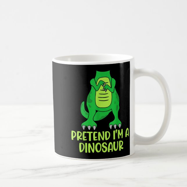 Taza De Café Pretend I’m A Dinosaur Costume Lazy Halloween  (Derecha)