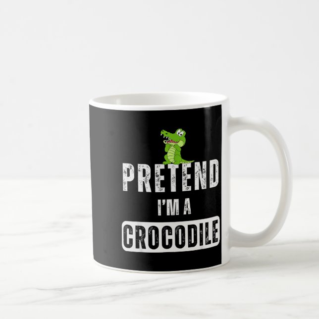 Taza De Café Pretend I'm A Crocodile Lazy Halloween Easy Costum (Derecha)