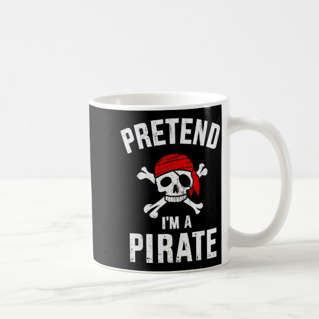 Taza De Café Pretend I'm A Rate Funny Lazy Easy Diy Halloween C (Derecha)