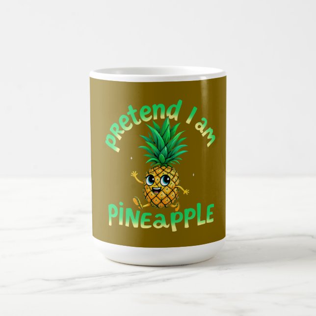 Taza De Café Pretende que soy una piña - divertida y rica tropi (Centro)
