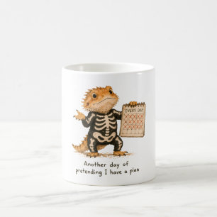 Taza De Café Pretendiendo Tener Un Plan Arte De Dragón Barbudo