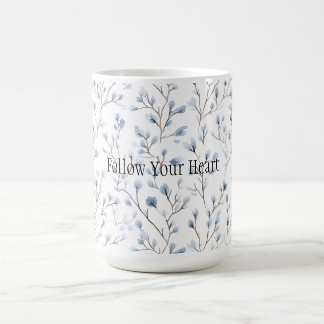 Taza De Café Pretty Blue White Flowers  (Centro)