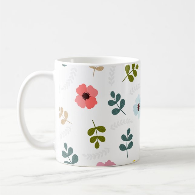 Taza De Café Pretty different colour flowers and green foliage (Izquierda)