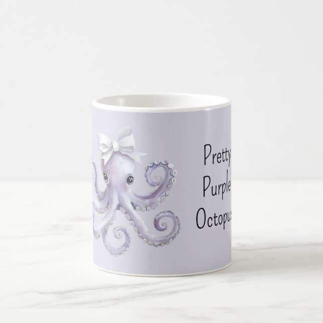 Taza De Café Pretty Girly Purple Octopus (Centro)