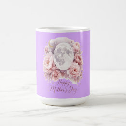 Taza De Café Pretty Mauve Moon Floral Mug 15oz – Gift for Mom