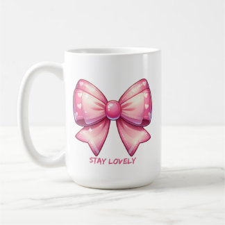 Taza De Café Pretty Pink Bow-Stay Lovely