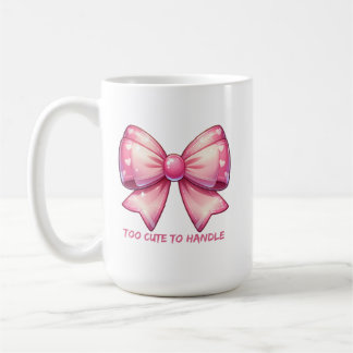 Taza De Café Pretty Pink Bow-Too Cute To Handle