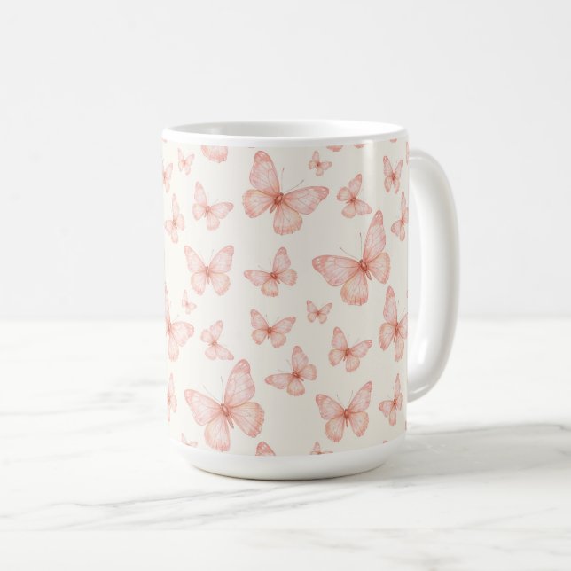 Taza De Café Pretty pink butterflies (Anverso derecho)
