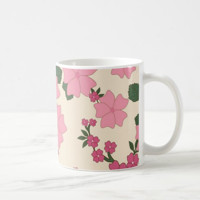Taza De Café Pretty Pink Flower Pattern (Derecha)