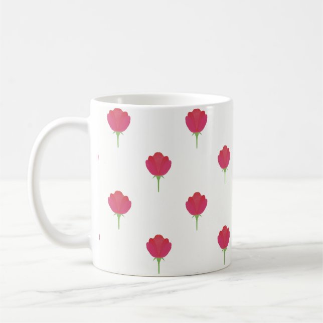 Taza De Café Pretty Pink tulip pattern (Izquierda)