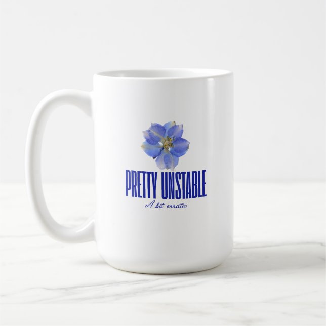 Taza De Café Pretty Unstable: Blue Floral Statement Tee (Izquierda)
