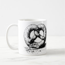 Taza De Café Pretzel de la placa de impresión negra