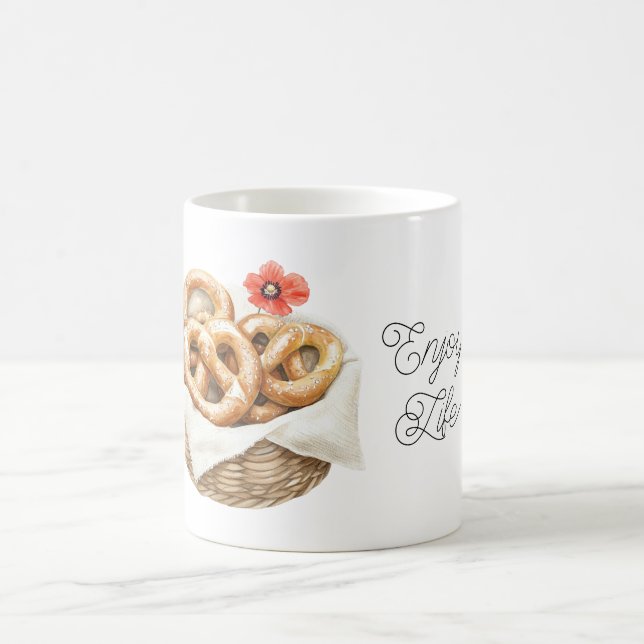 Taza De Café Pretzels de Flor de Amapola Roja (Centro)