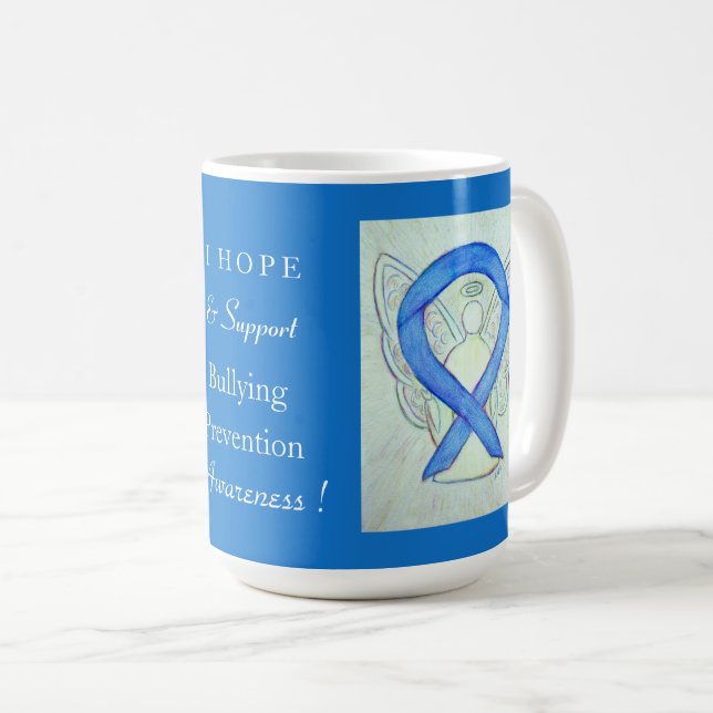Taza De Café Prevención de bullying Sensibilización Cinta Coffe (Anverso derecho)