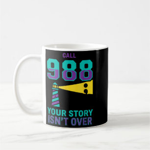 Taza De Café Prevención del suicidio 988 - Llamada 988 La histo