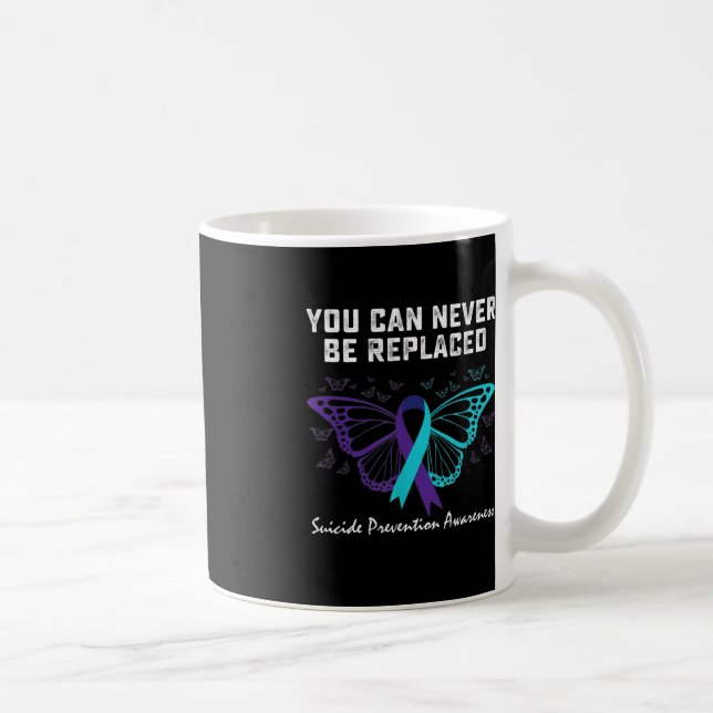 Taza De Café Prevención del suicidio Conciencia Nunca puede ser (Derecha)