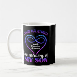 Taza De Café Prevención del Suicidio en Hombres Verde Azul En M
