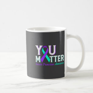 Taza De Café Prevención del Suicidio Teal y Morado Conciencia
